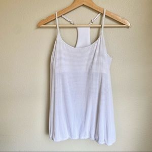 Beyond Yoga Tank Top White Striped Size Small